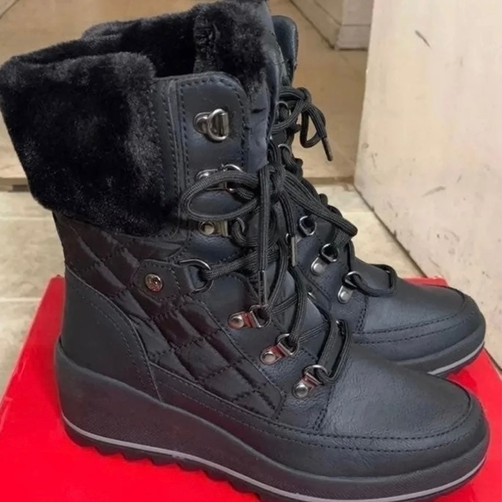 GUESS Women's Leland Mid Calf Snow Boots Black Size 8